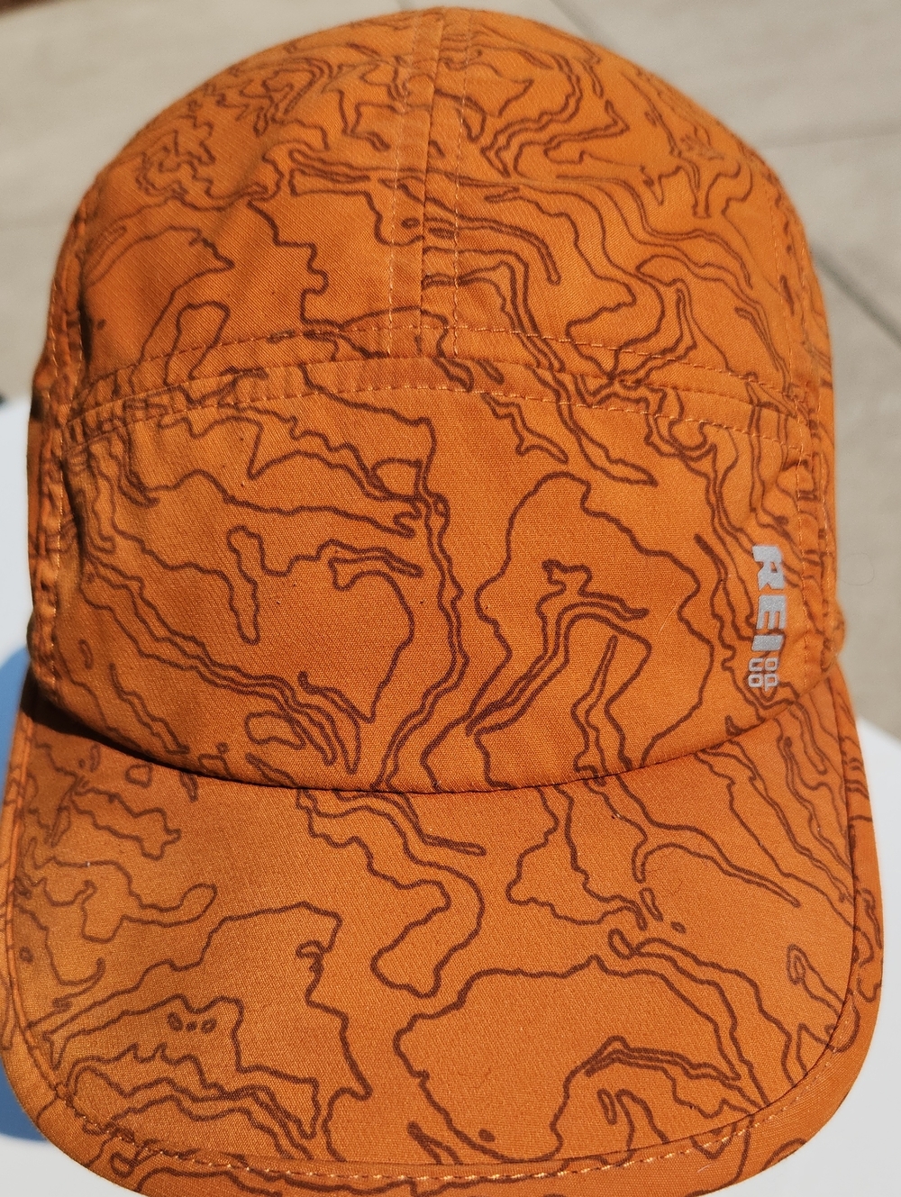 REI Orange Topo-Print Outdoor Cap